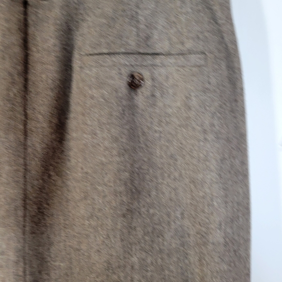 Vintage J G Hook Wool A-line lined Btn Frnt Skirt with Back Split Brown Size 12 - Picture 7 of 9